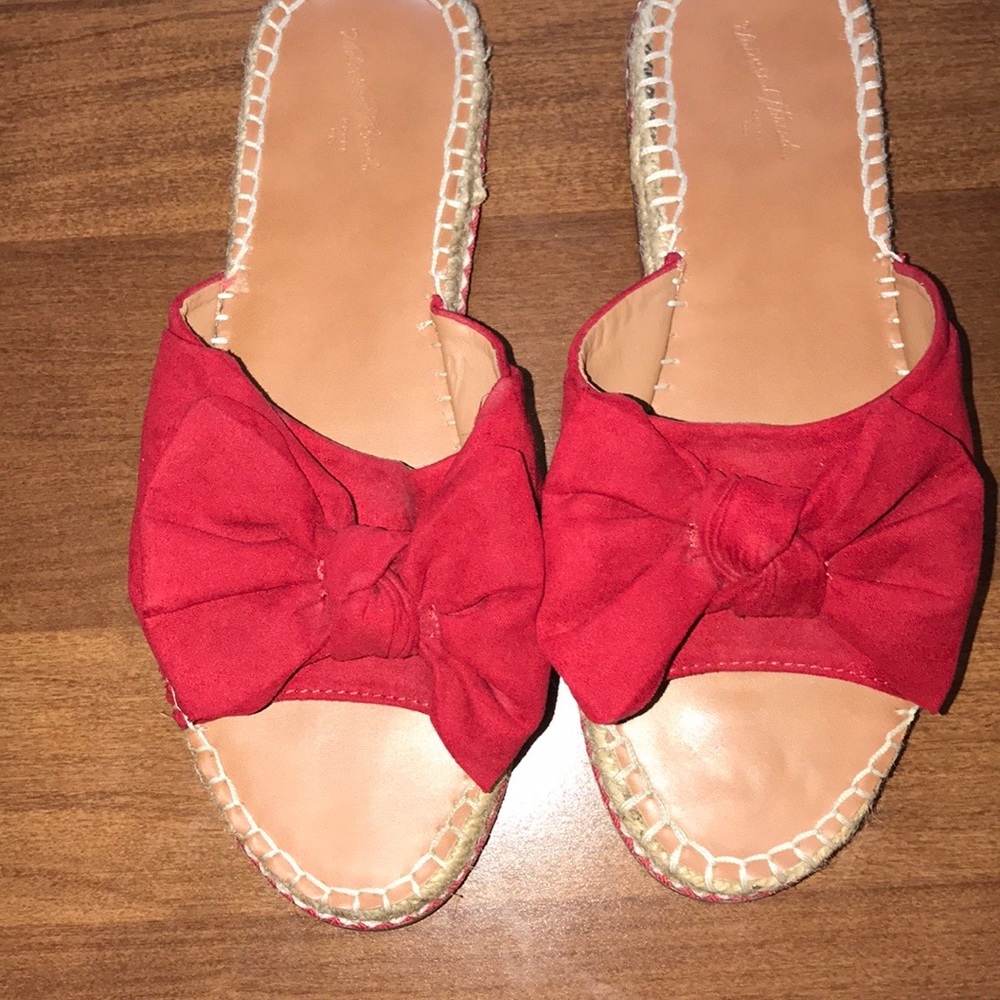 Universal Thread Red Bow Slide Espadrilles Size 8 - Picture 4 of 6